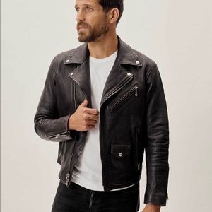 Buck Mason Bruiser Moto Leather Jacket (black)